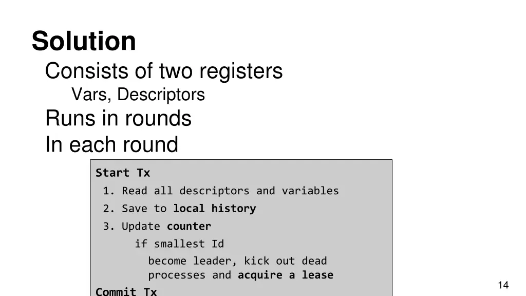 solution consists of two registers vars