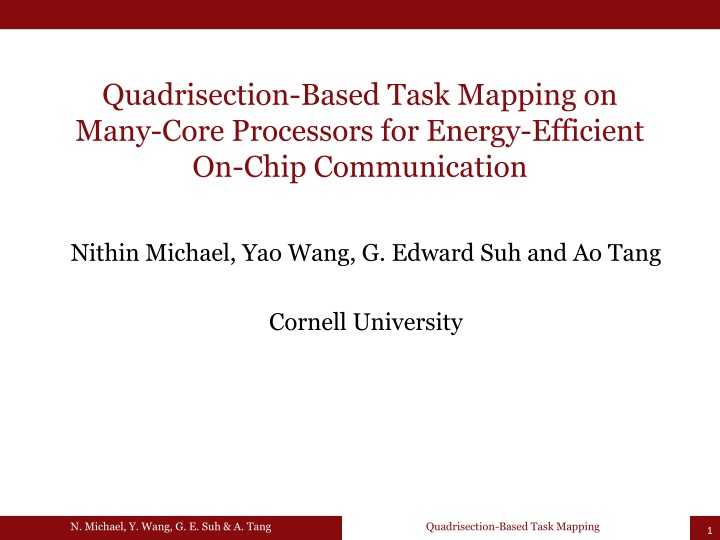 quadrisection based task mapping on many core