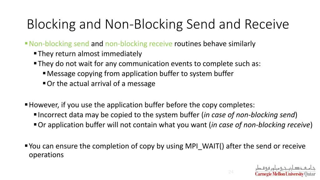 blocking and non blocking send and receive 3