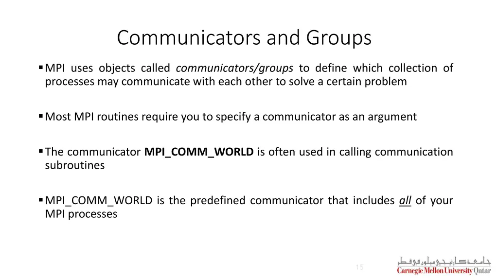 communicators and groups