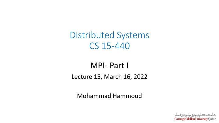 distributed systems cs 15 440