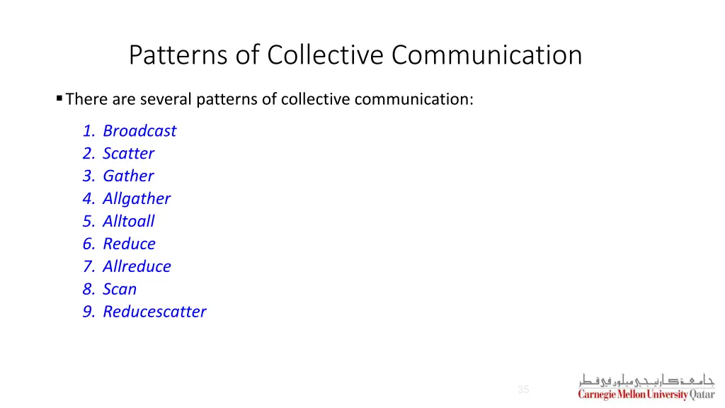 patterns of collective communication
