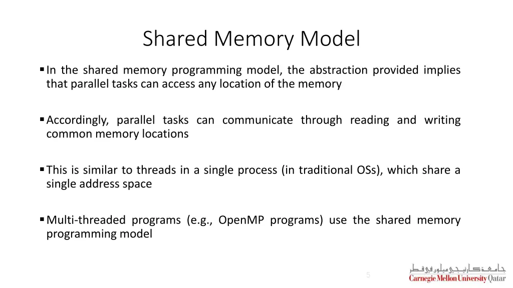 shared memory model