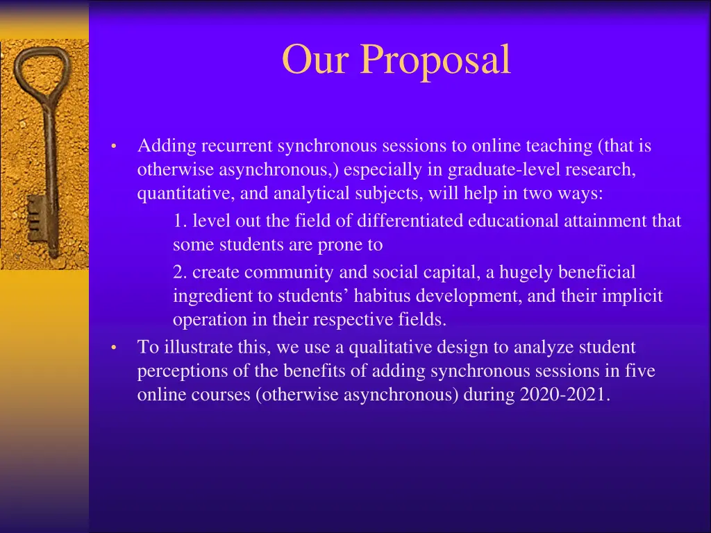 our proposal