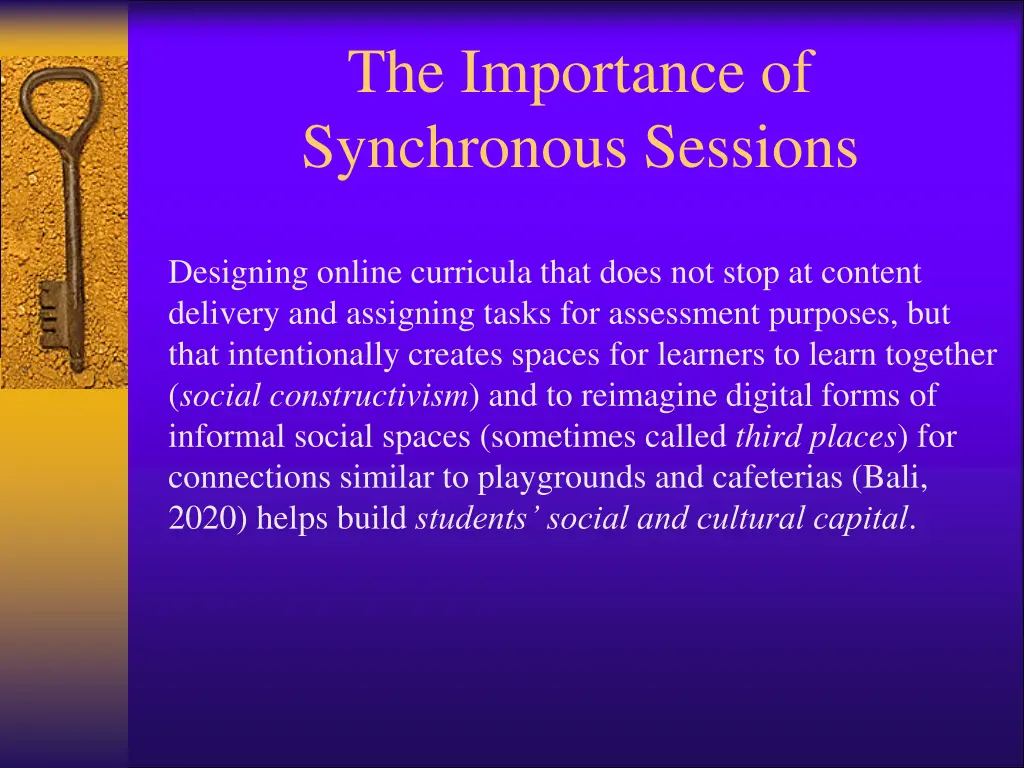 the importance of synchronous sessions