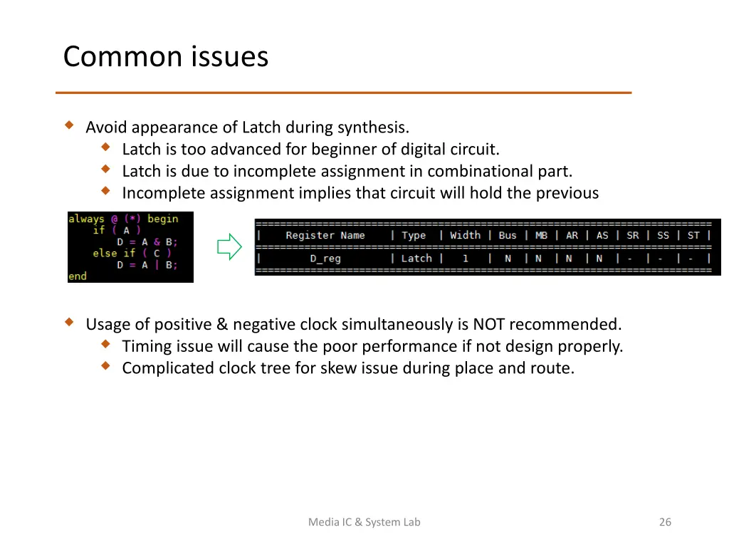 common issues 1
