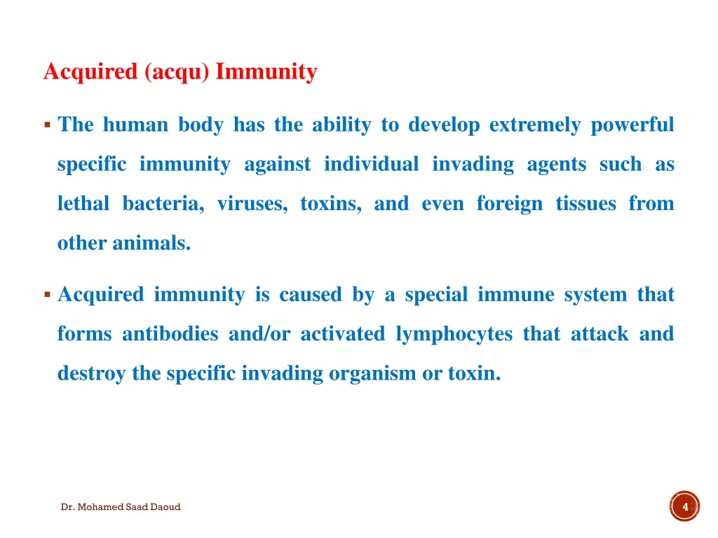 acquired acqu immunity