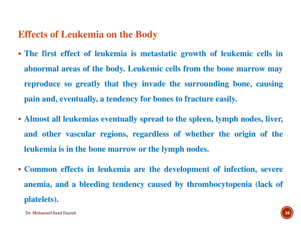 effects of leukemia on the body
