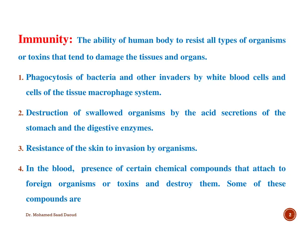 immunity the ability of human body to resist