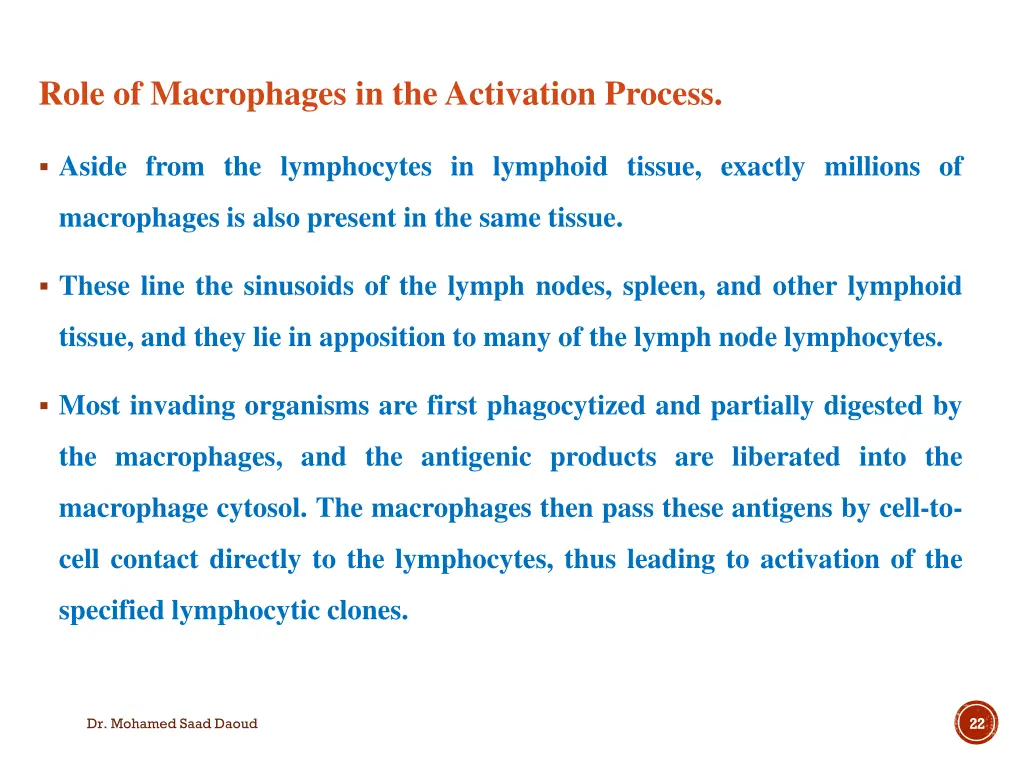 role of macrophages in the activation process