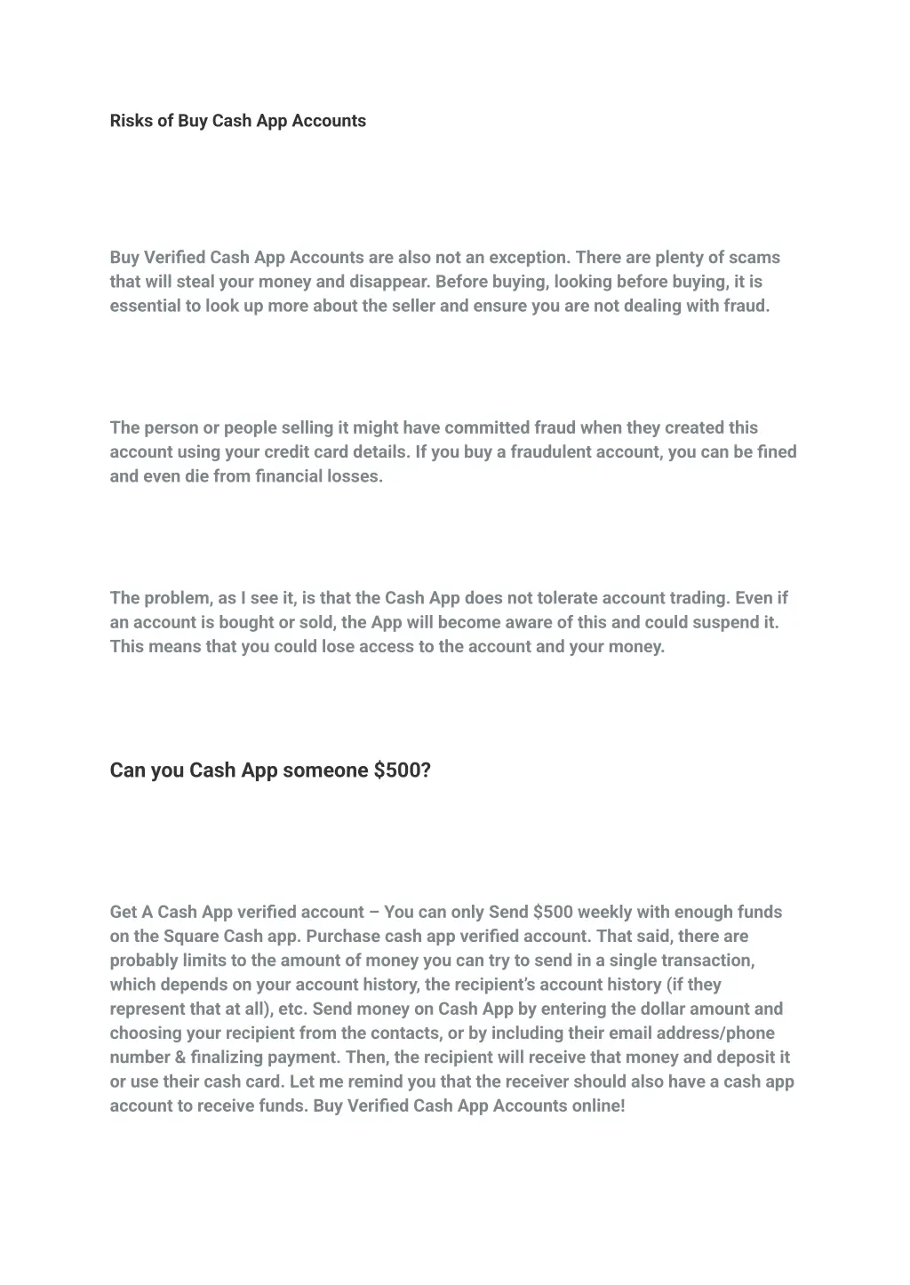 risks of buy cash app accounts