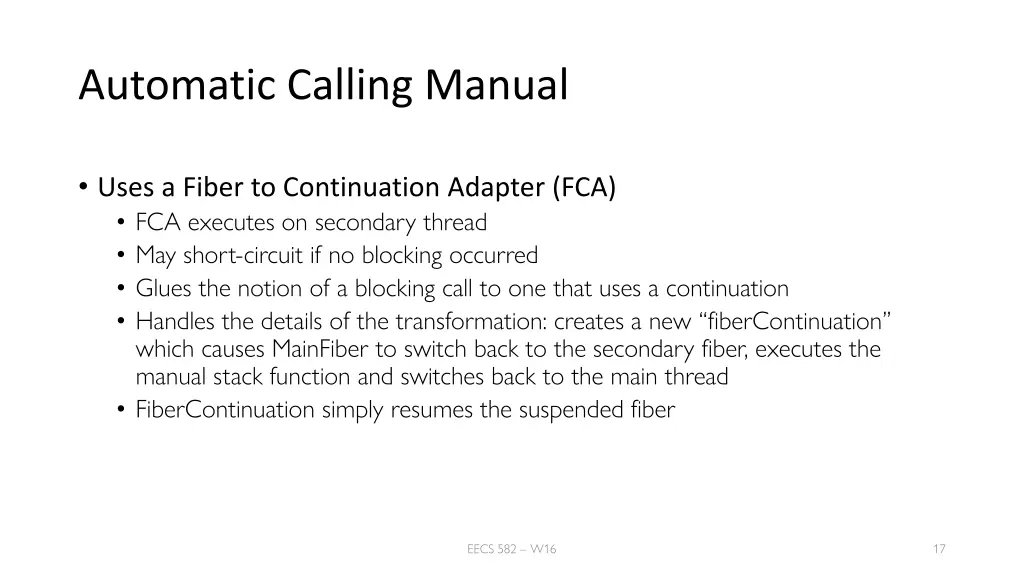 automatic calling manual