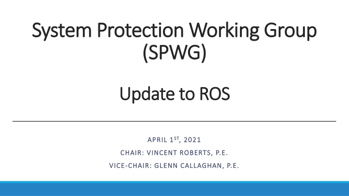 system protection working group system protection
