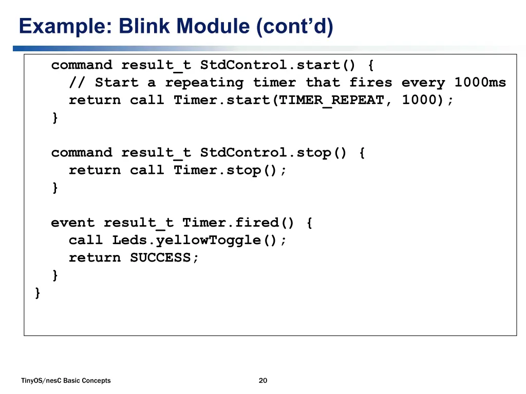 example blink module cont d