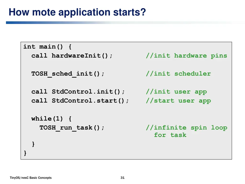 how mote application starts