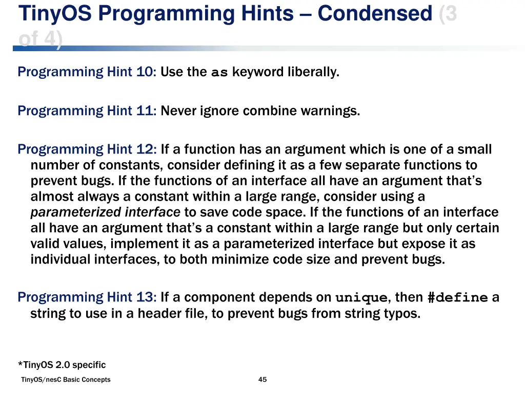 tinyos programming hints condensed 3 of 4