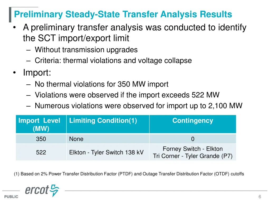 preliminary steady state transfer analysis