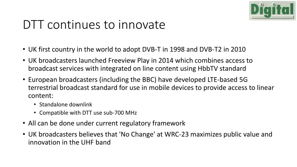 dtt continues to innovate