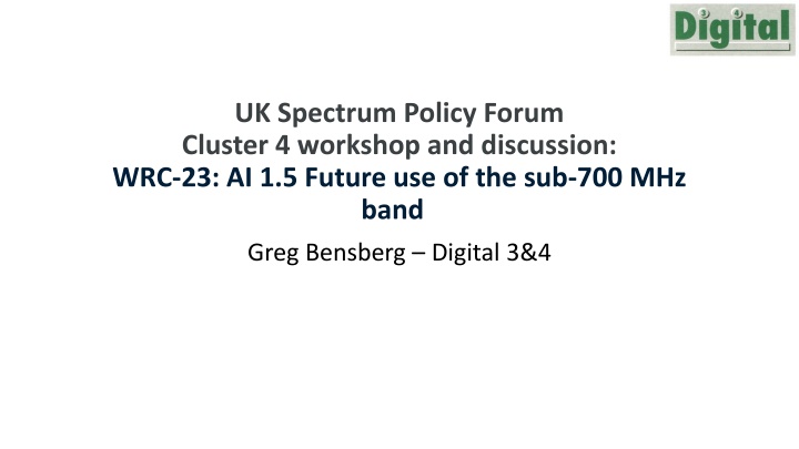 uk spectrum policy forum cluster 4 workshop