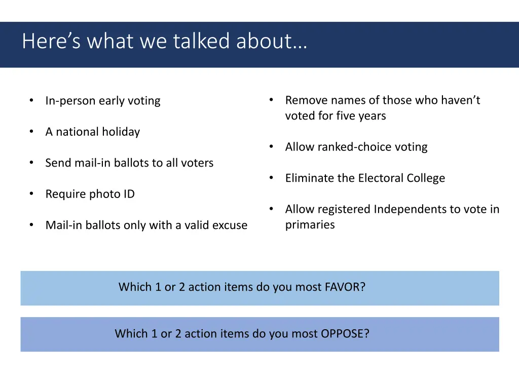 here s what we talked about