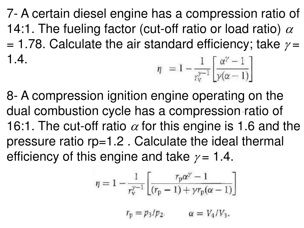 7 a certain diesel engine has a compression ratio