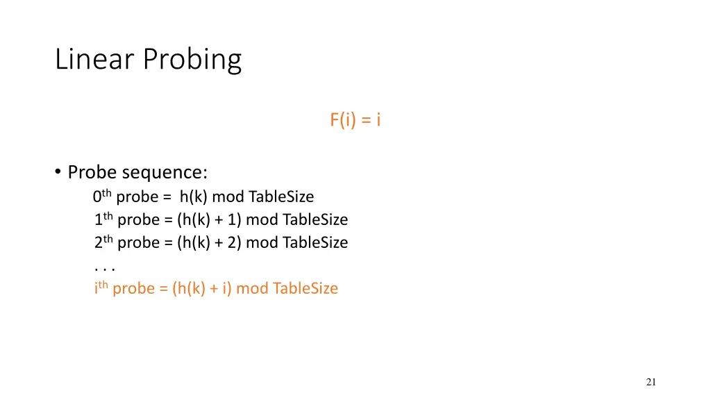 linear probing