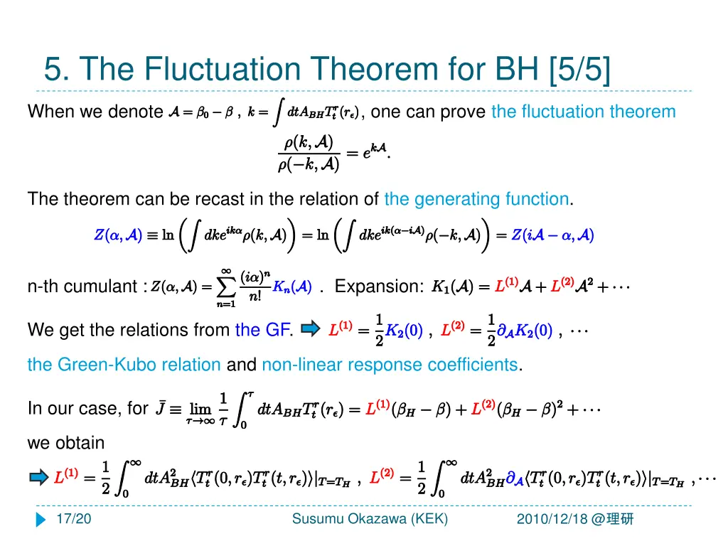 5 the fluctuation theorem for bh 5 5