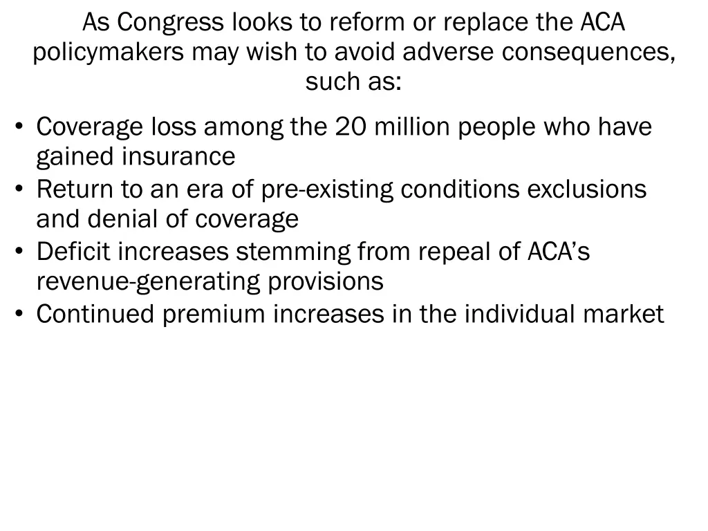 as congress looks to reform or replace