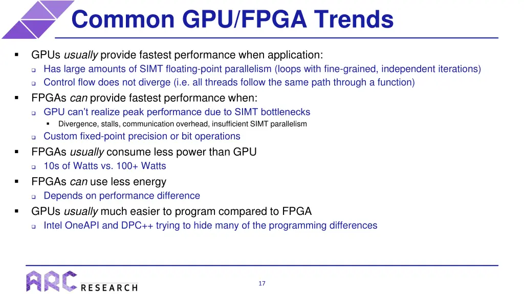 common gpu fpga trends