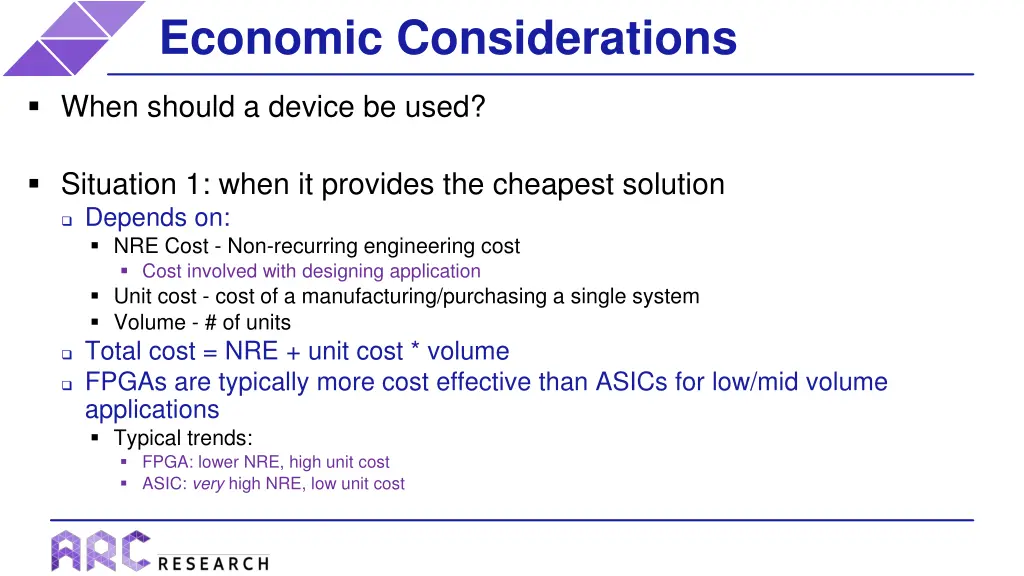 economic considerations