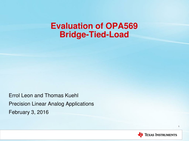 evaluation of opa569 bridge tied load