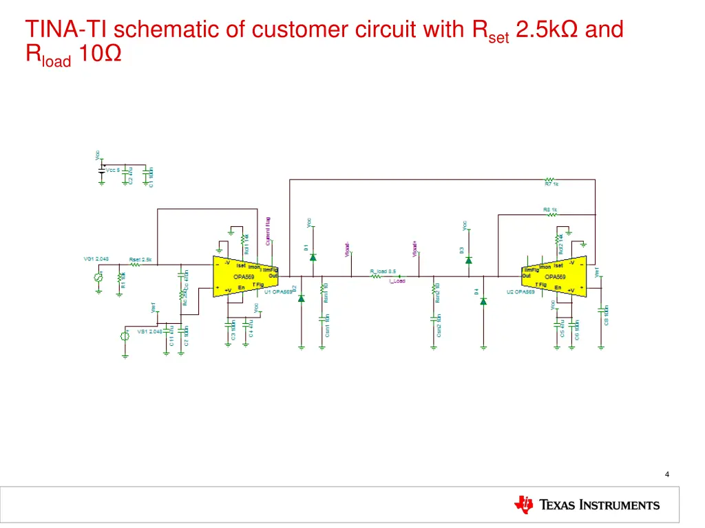 tina ti schematic of customer circuit with