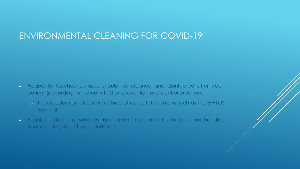environmental cleaning for covid 19