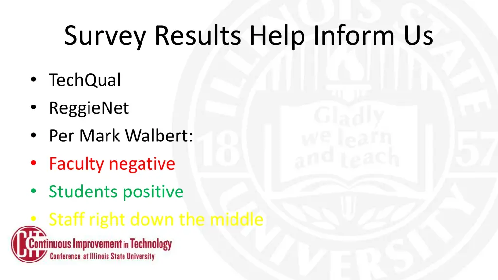survey results help inform us