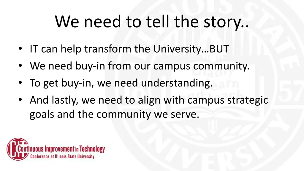 we need to tell the story