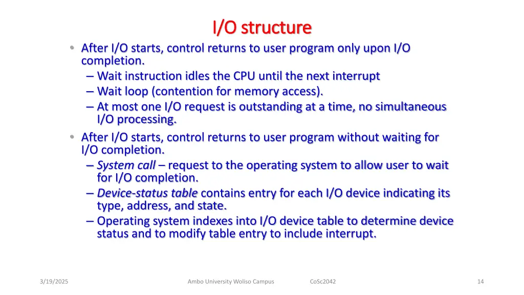 i o structure i o structure