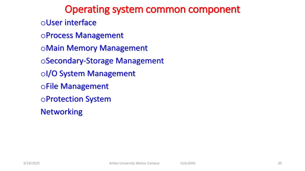 operating system common component operating