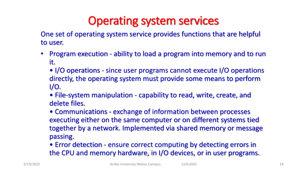 operating system services operating system