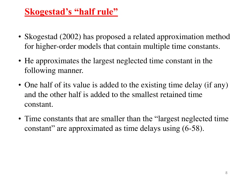 skogestad s half rule