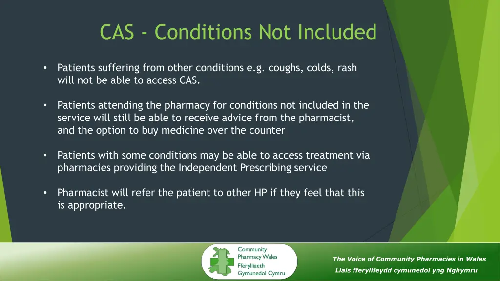 cas conditions not included