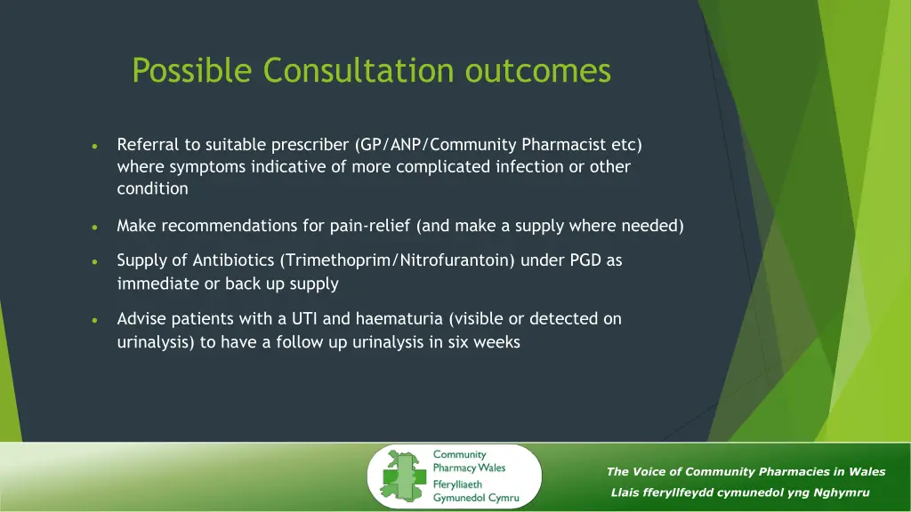 possible consultation outcomes