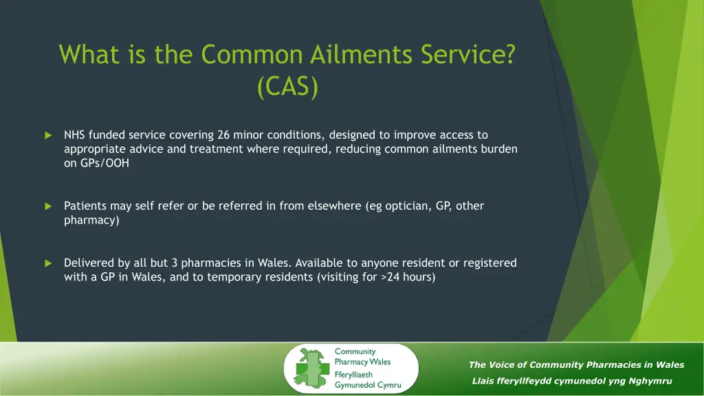 what is the common ailments service cas