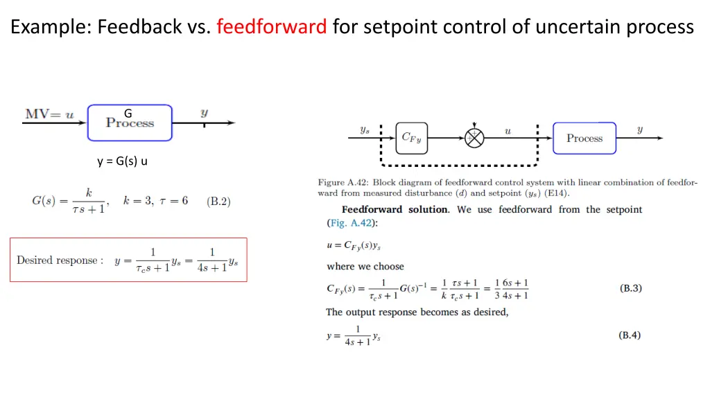 example feedback vs feedforward for setpoint