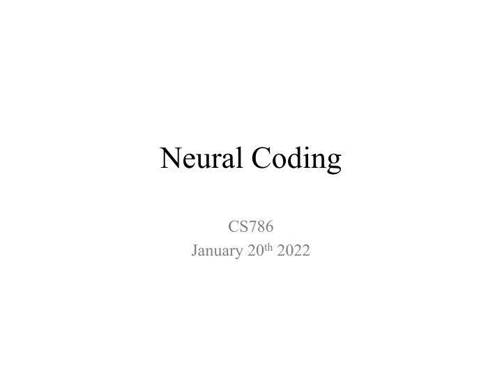 neural coding