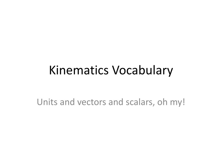 kinematics vocabulary