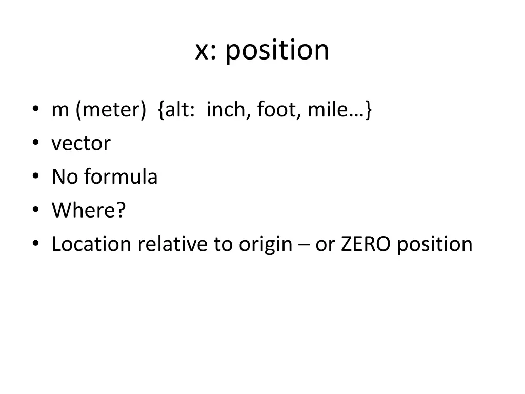 x position