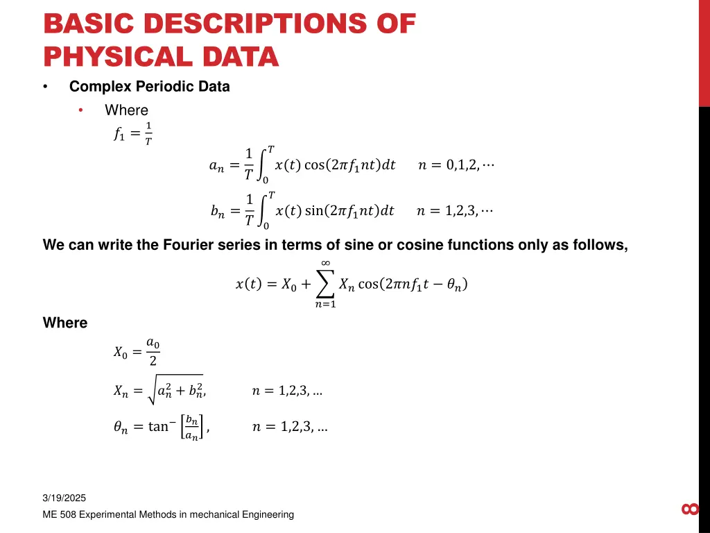 basic descriptions of physical data complex 1