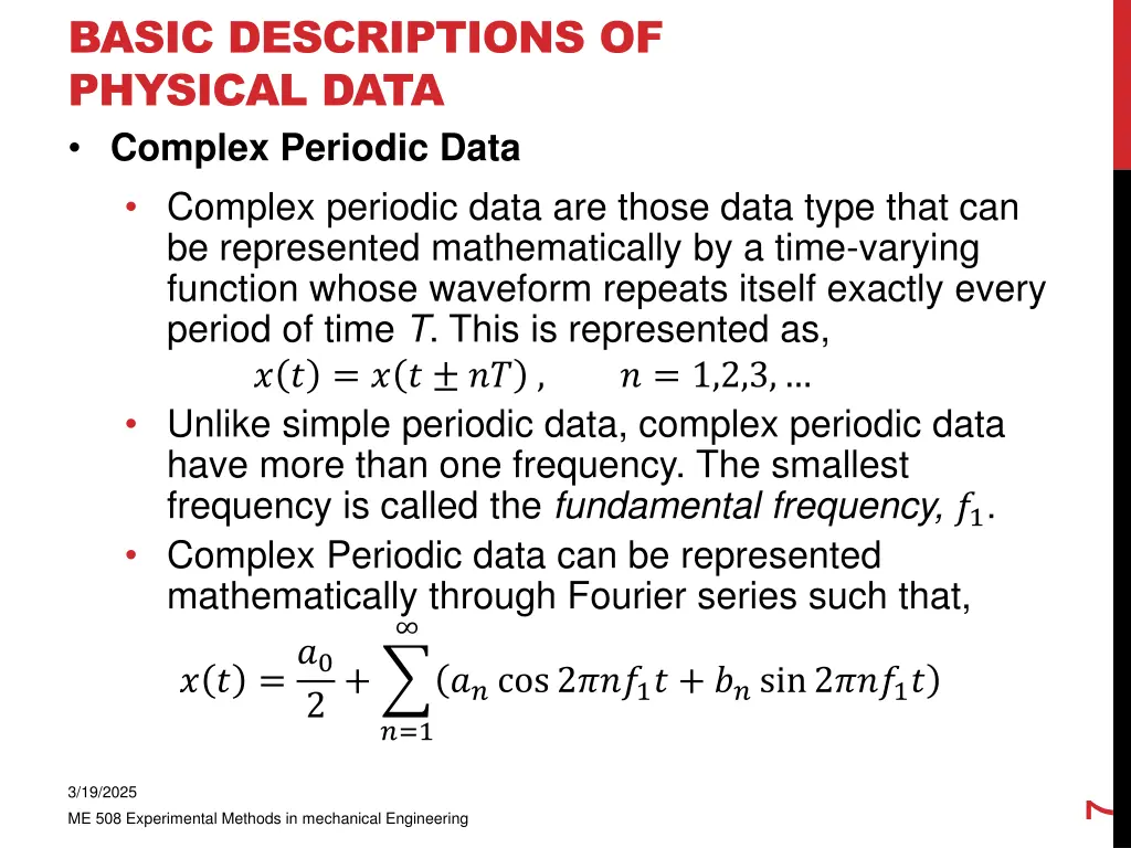 basic descriptions of physical data complex