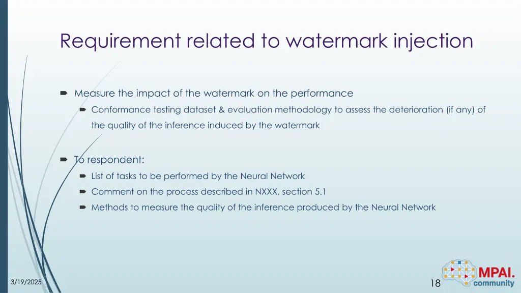 requirement related to watermark injection