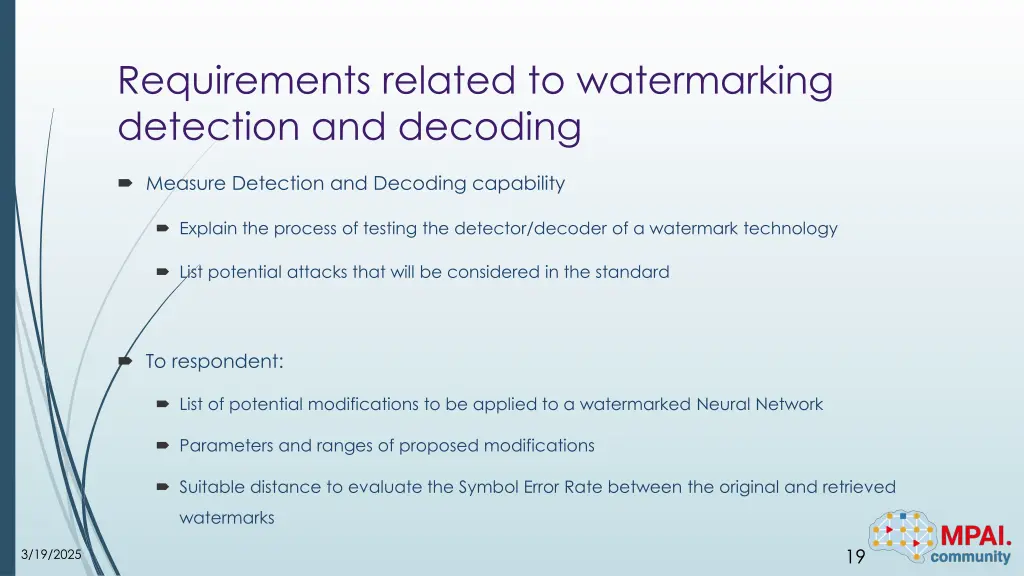 requirements related to watermarking detection